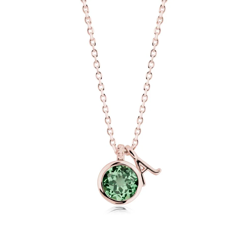 Personalized Initial Green Sapphire Necklace - Image 8