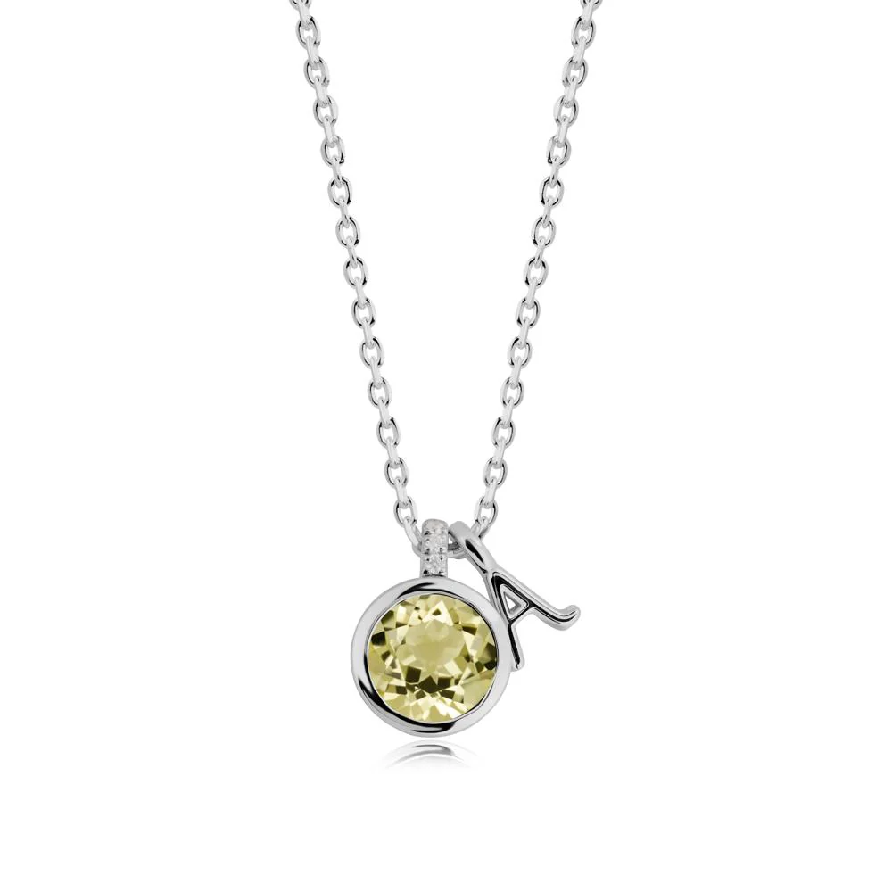 Personalized Initial Lemon Quartz Pendant - Image 7