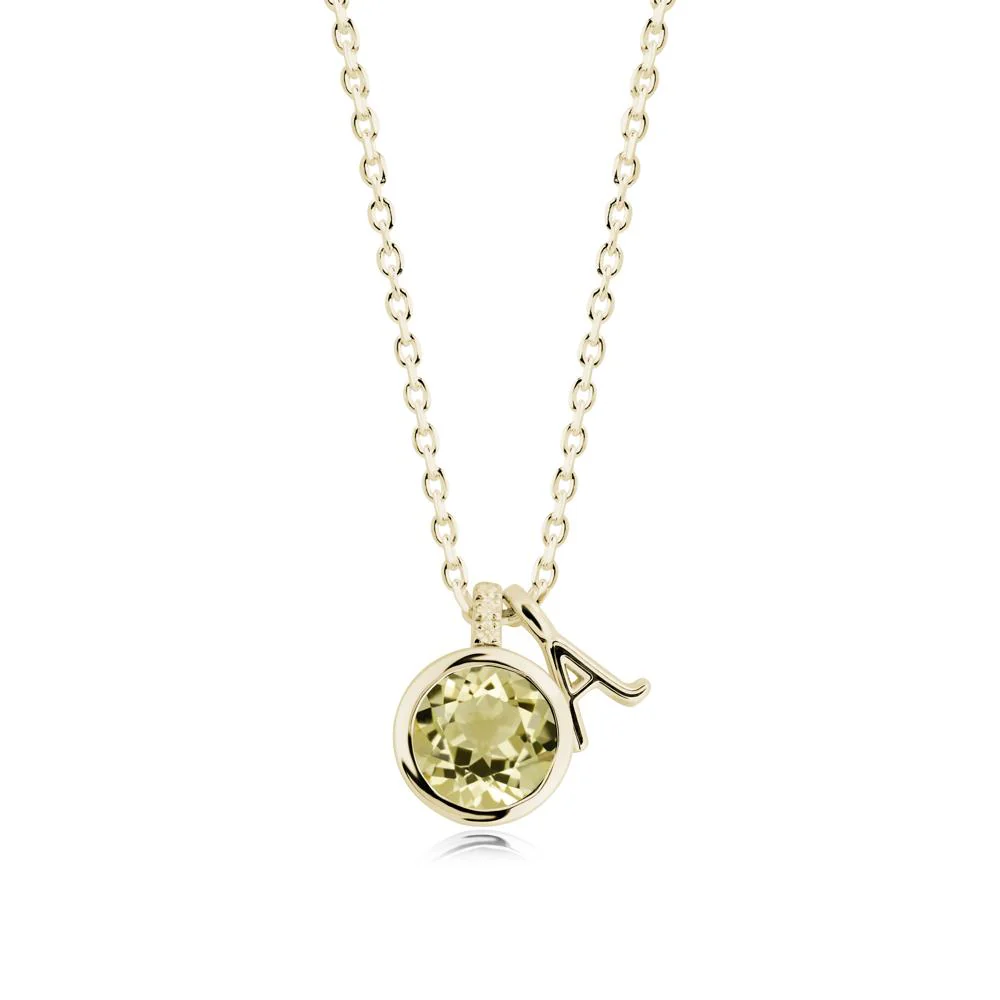 Personalized Initial Lemon Quartz Pendant - Image 9