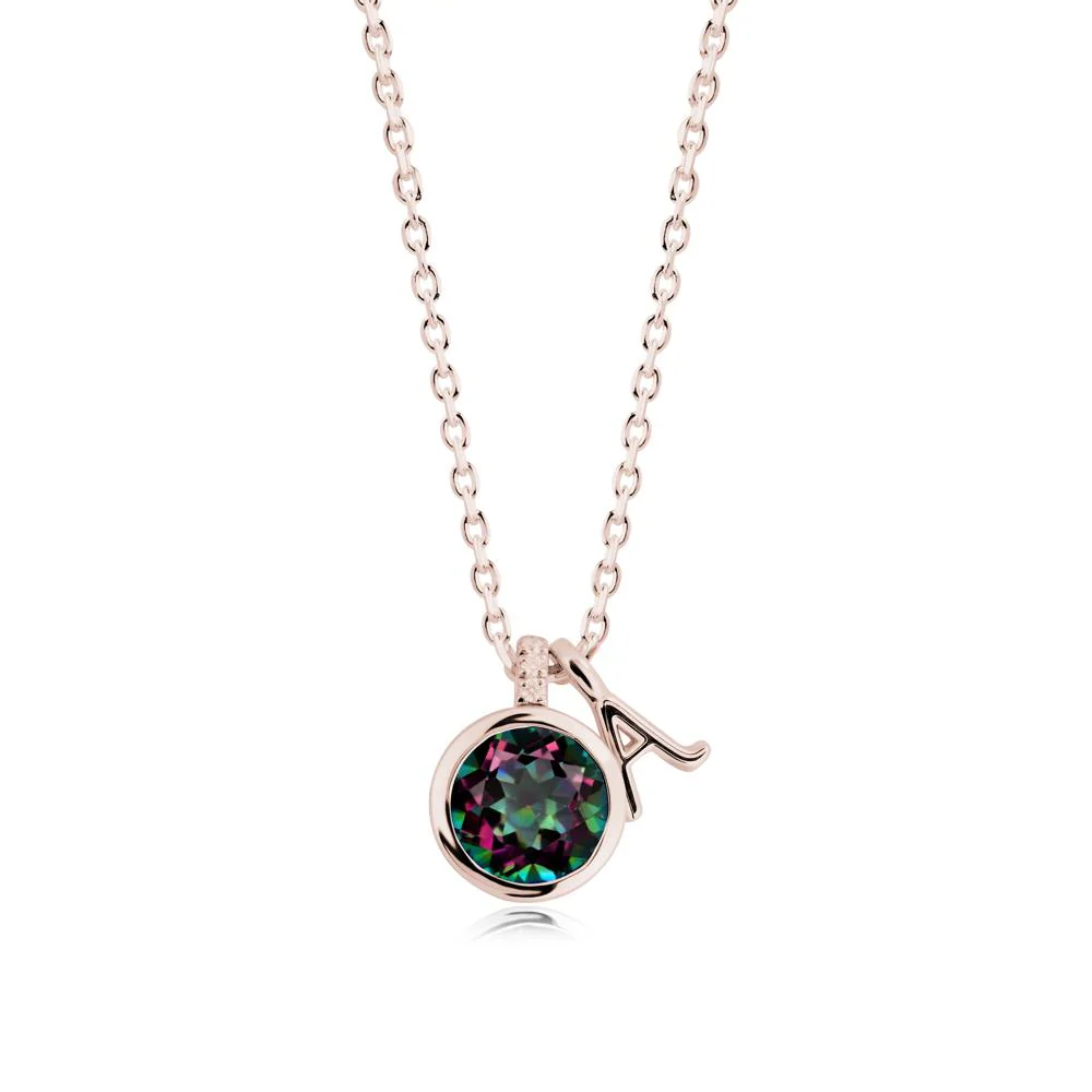 Personalized Initial Mystic Topaz Necklace