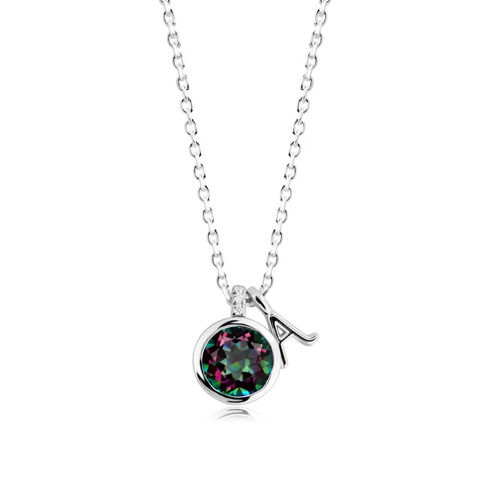 Personalized Initial Mystic Topaz Necklace - Image 3