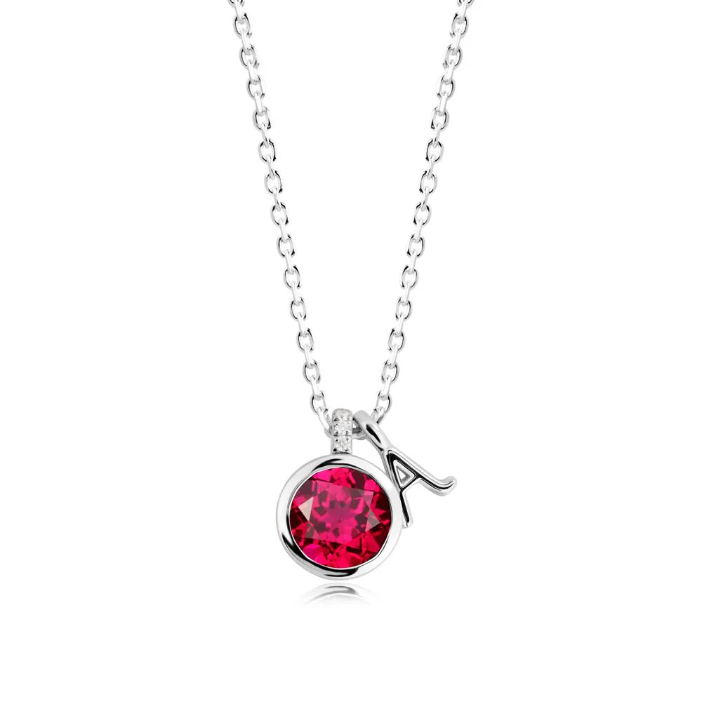 Personalized Initial Ruby Necklace - Image 6