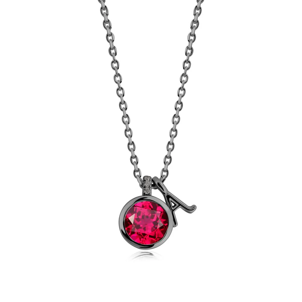 Personalized Initial Ruby Necklace - Image 7