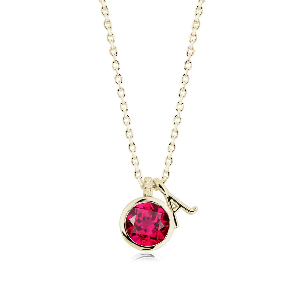 Personalized Initial Ruby Necklace - Image 9