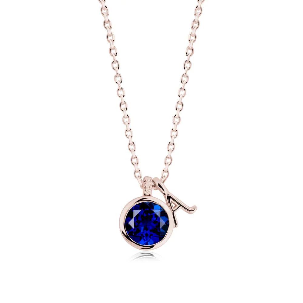 Personalized Initial Sapphire Pendant - Image 2