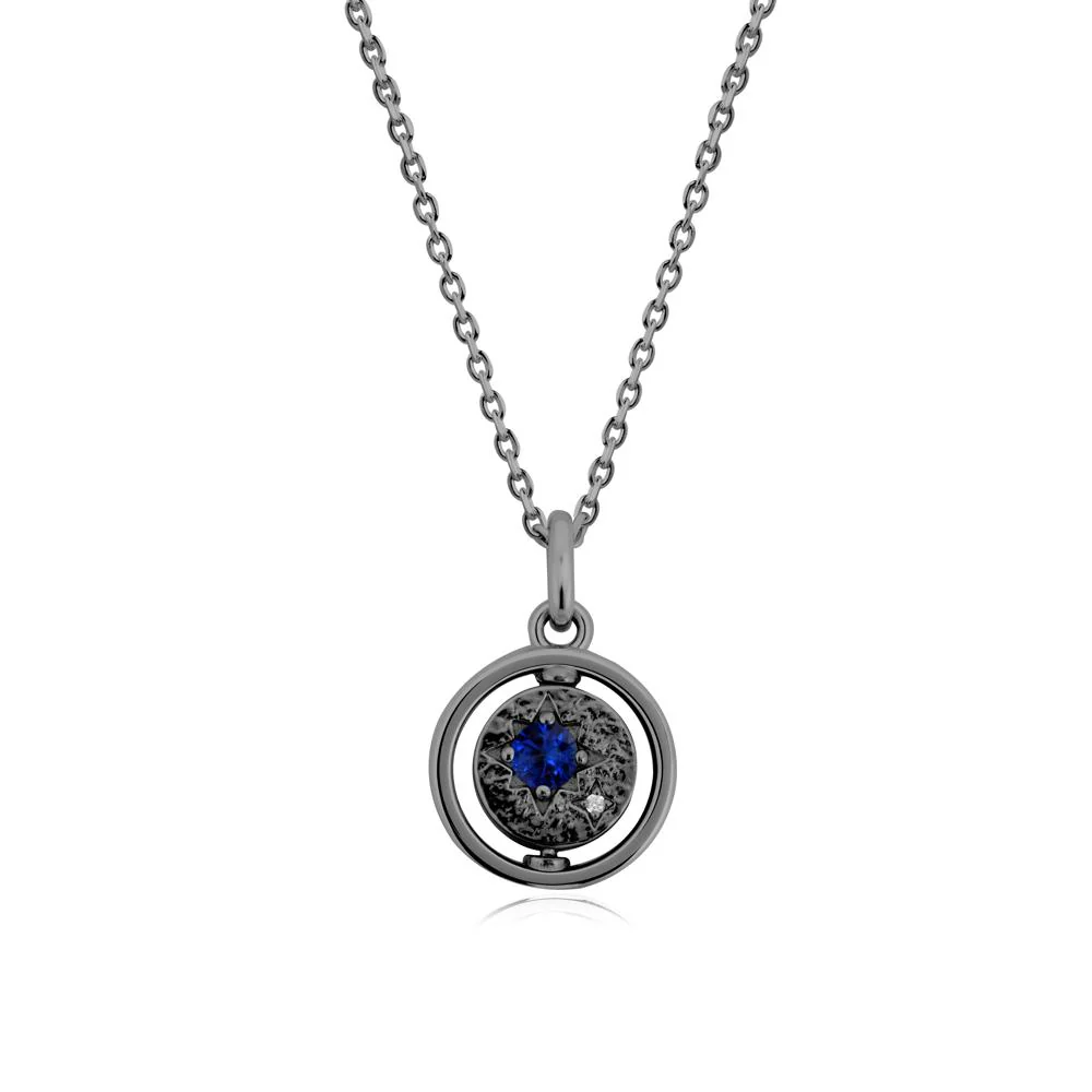 Personalized Zodiac Signs Spinning Sapphire Pendant