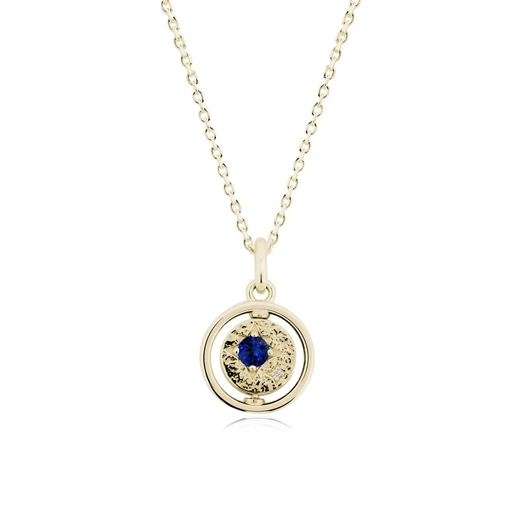Personalized Zodiac Signs Spinning Sapphire Pendant - Image 2