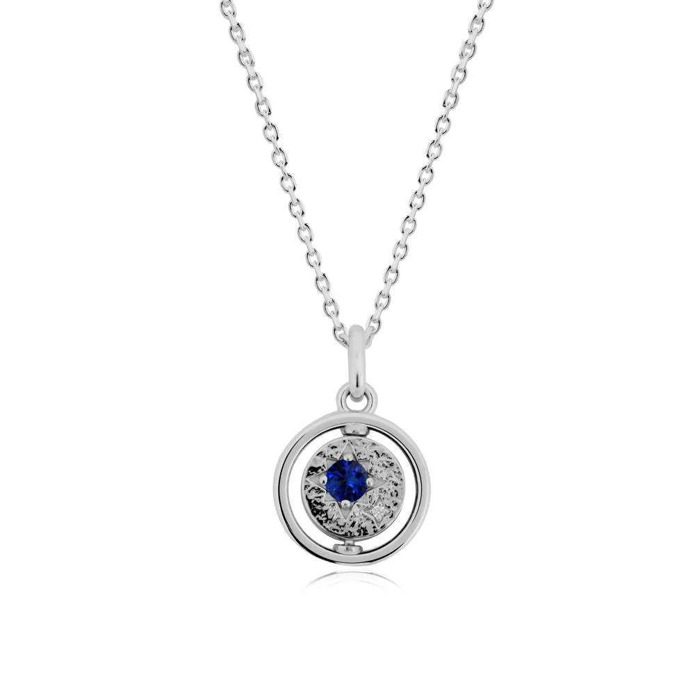 Personalized Zodiac Signs Spinning Sapphire Pendant - Image 7