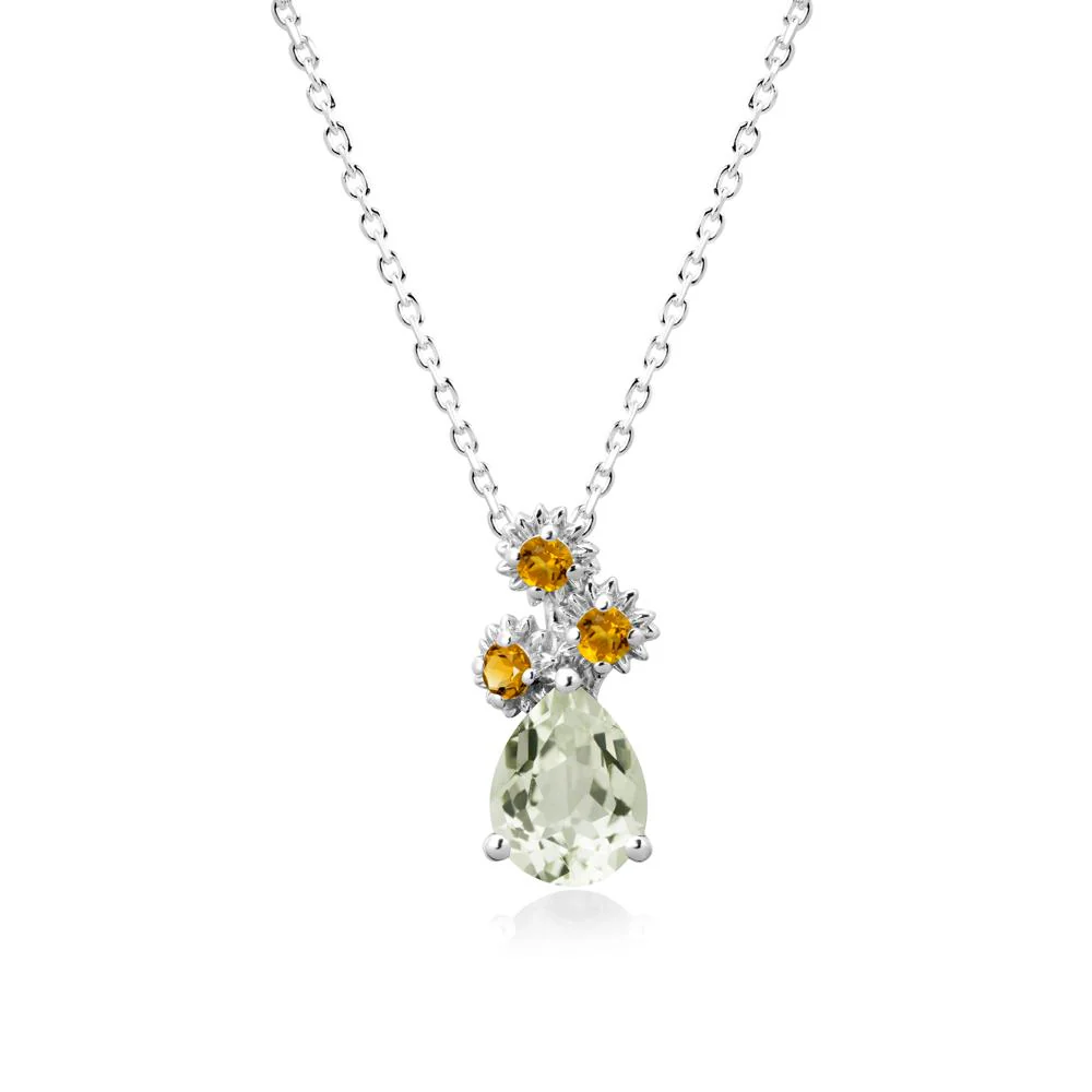 Petals of Promise Sunflower Green Amethyst and Citrine Necklace - Image 6