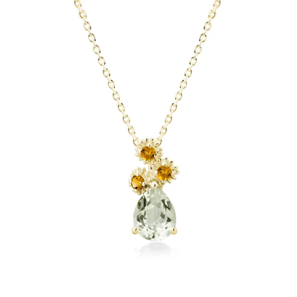 Petals of Promise Sunflower Green Amethyst and Citrine Necklace - Image 7