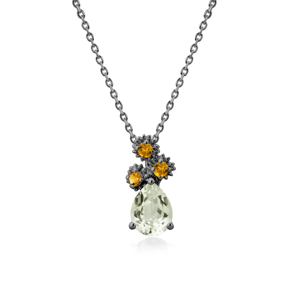 Petals of Promise Sunflower Green Amethyst and Citrine Necklace - Image 8