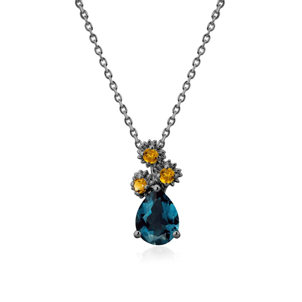 Petals of Promise Sunflower London Blue Topaz and Citrine Necklace - Image 8