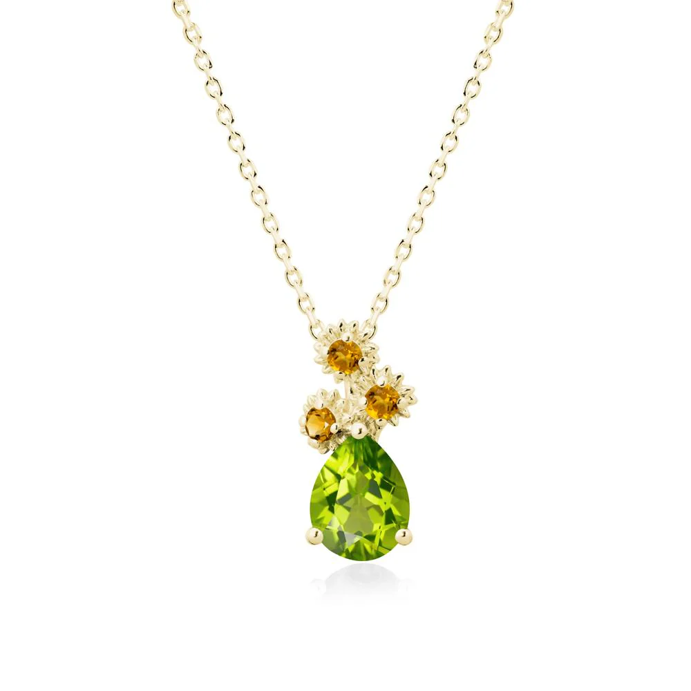 Petals of Promise Sunflower Peridot and Citrine Necklace - Image 6