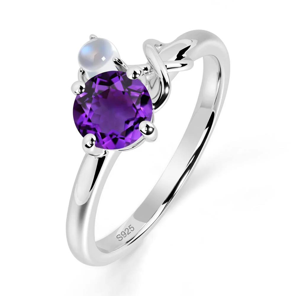 Petite Amethyst Infinity Engagement Ring - Image 5