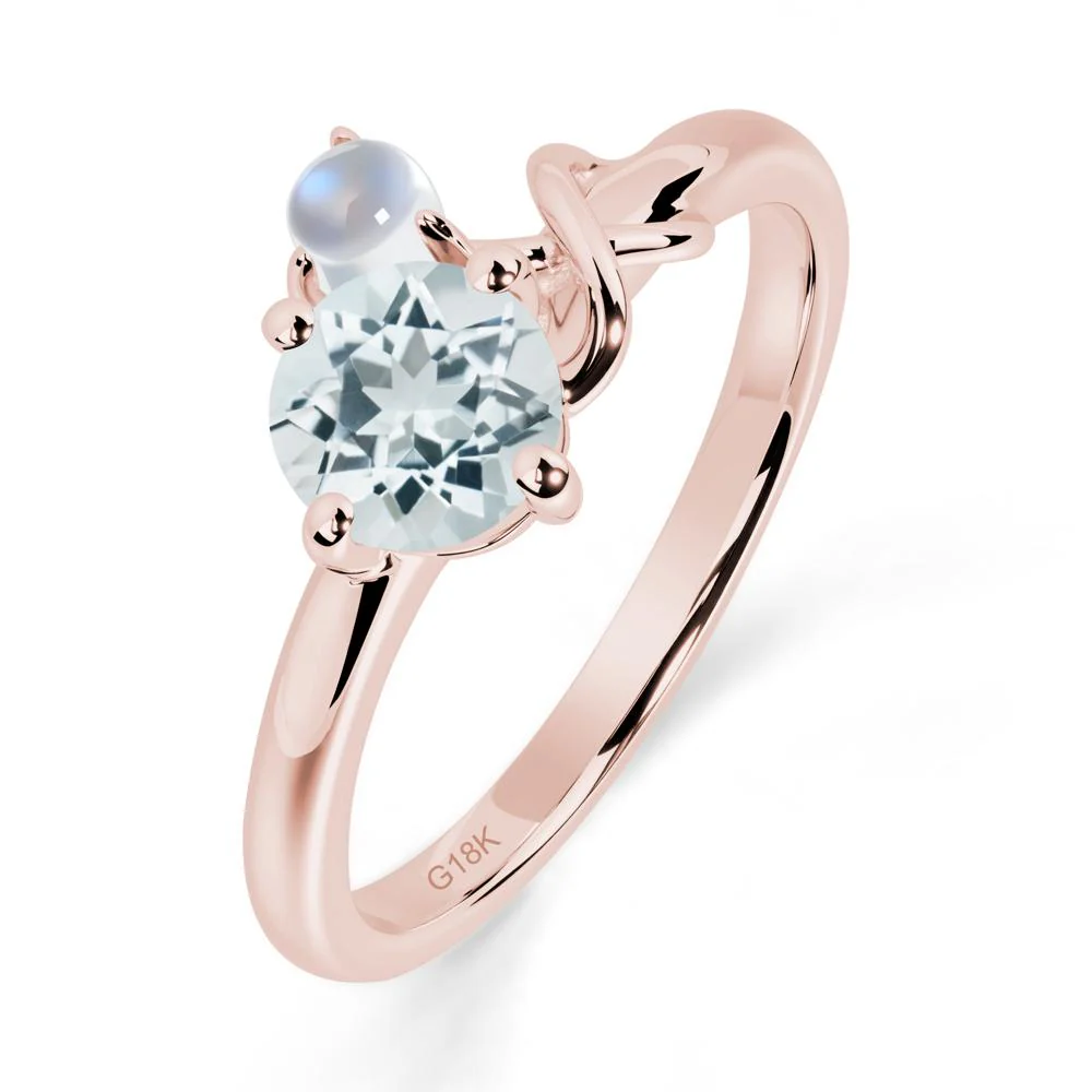 Petite Aquamarine Infinity Engagement Ring - Image 5