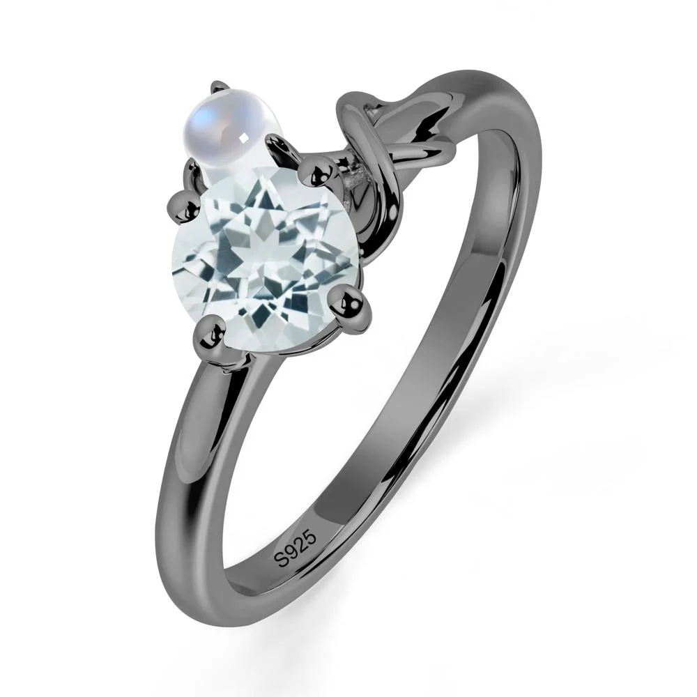 Petite Aquamarine Infinity Engagement Ring - Image 6