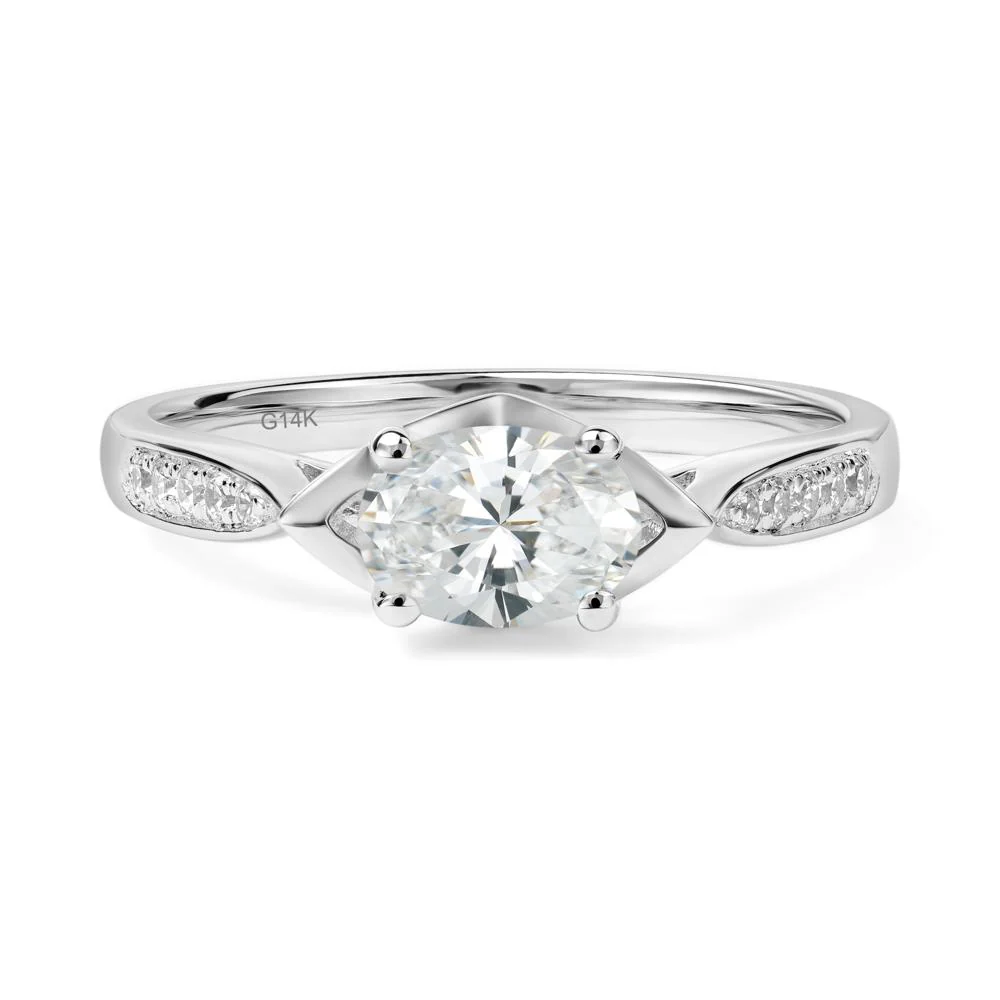 Petite Oval Horizontal Diamond Ring - Image 3