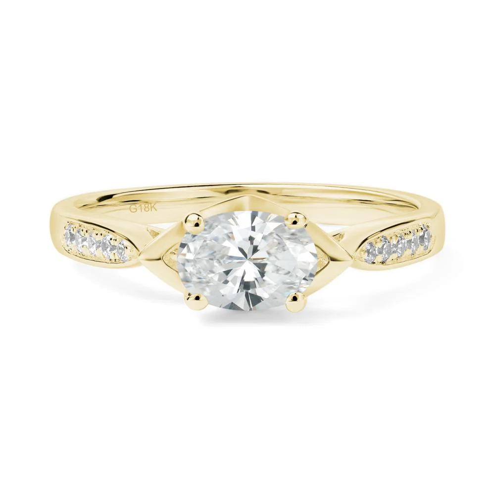 Petite Oval Horizontal Diamond Ring - Image 6