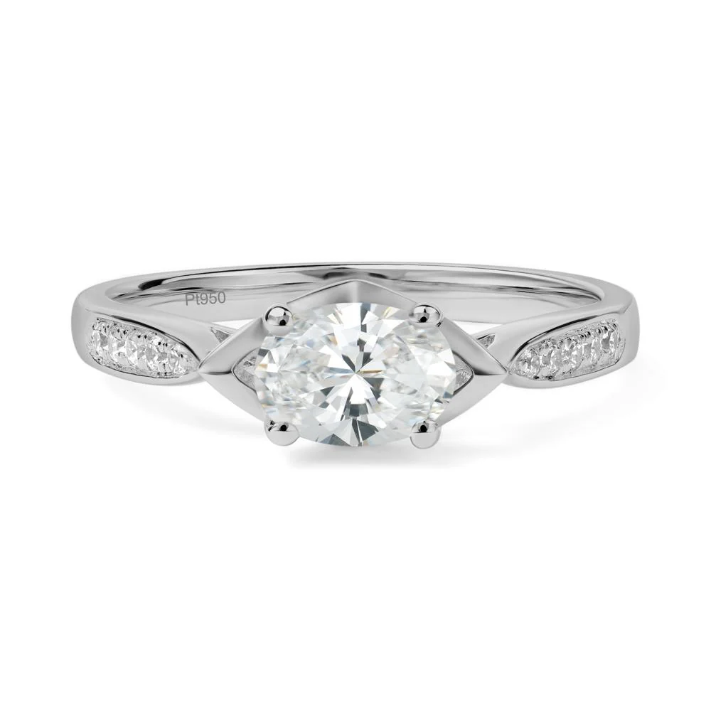 Petite Oval Horizontal Diamond Ring - Image 8
