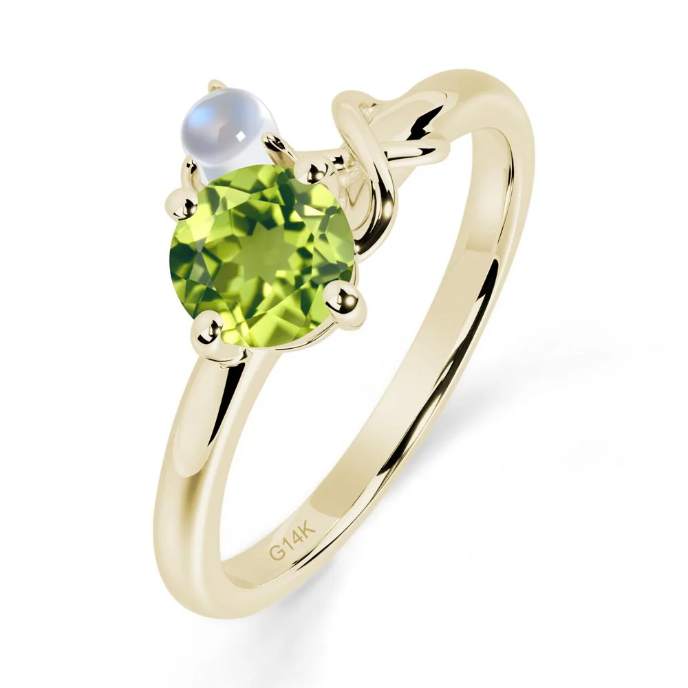 Petite Peridot Infinity Engagement Ring - Image 4