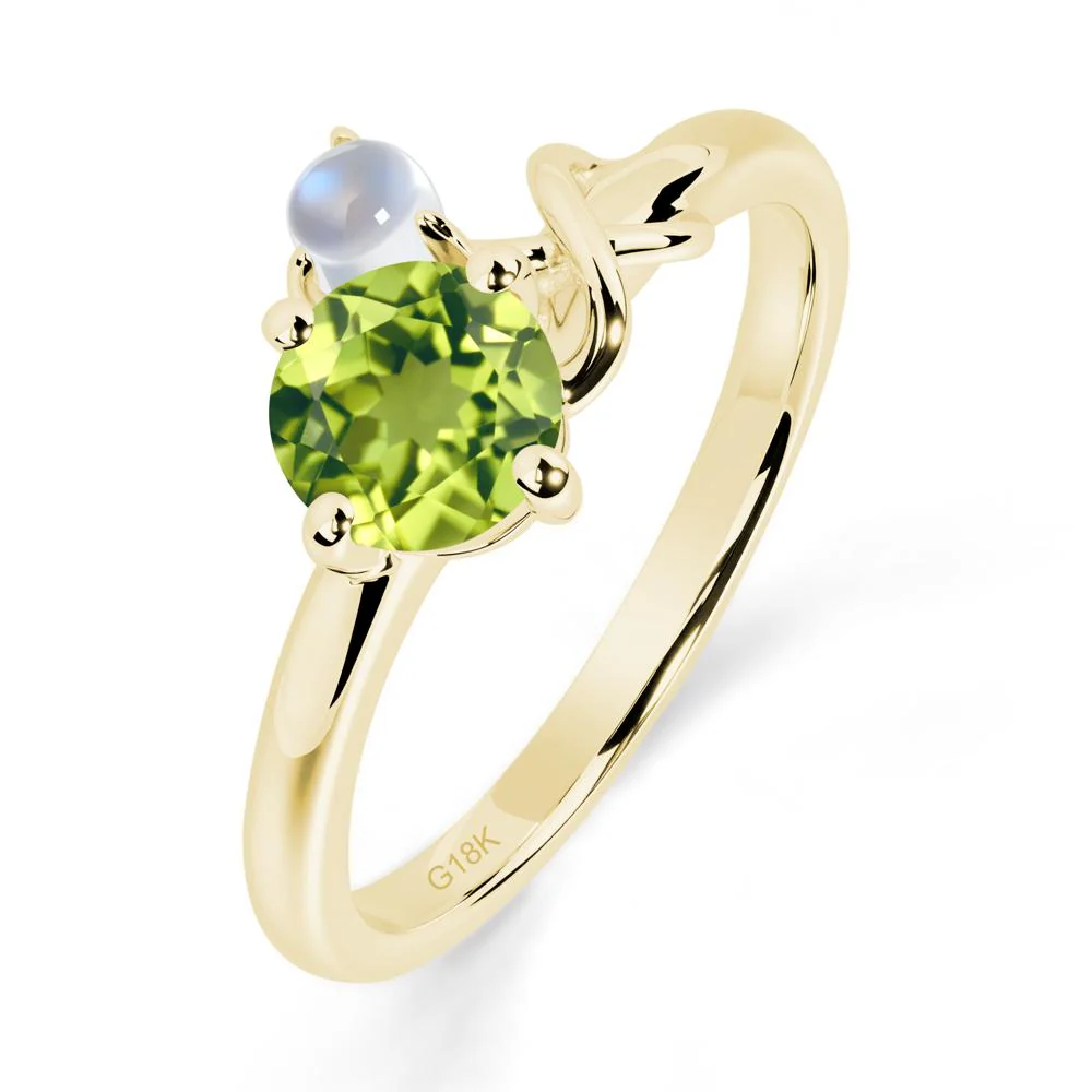 Petite Peridot Infinity Engagement Ring - Image 5