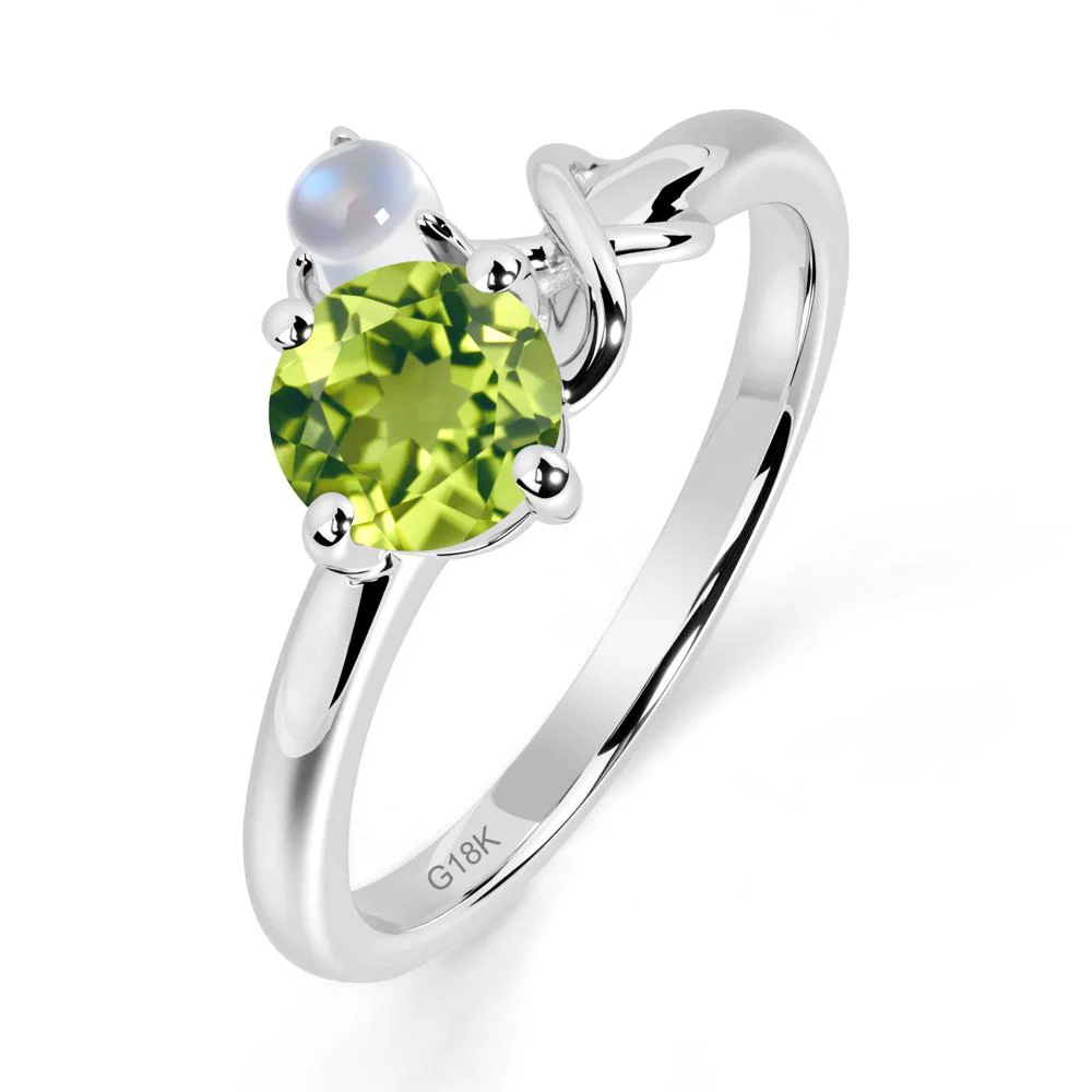 Petite Peridot Infinity Engagement Ring - Image 7
