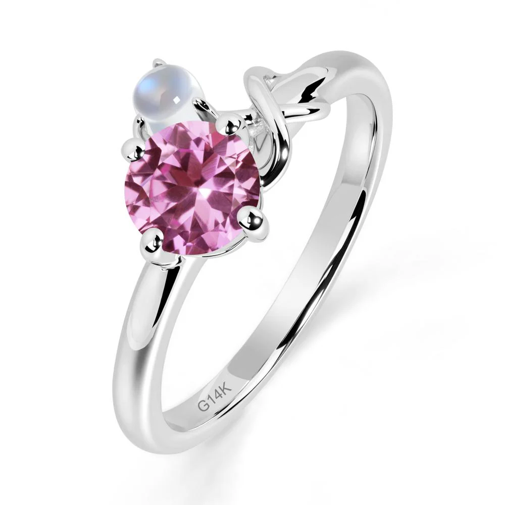 Petite Pink Sapphire Infinity Engagement Ring - Image 3