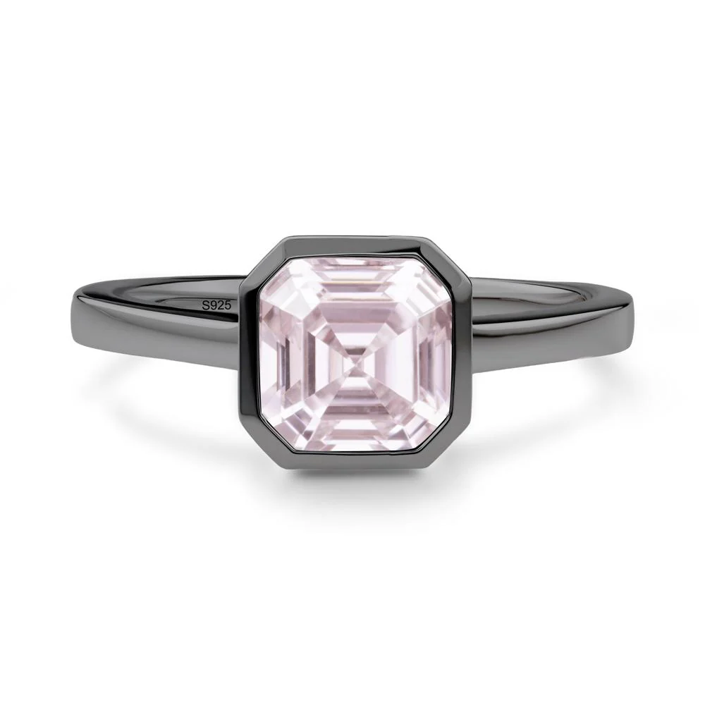 Pink Cubic Zirconia Asscher Bezel Ring - Image 9