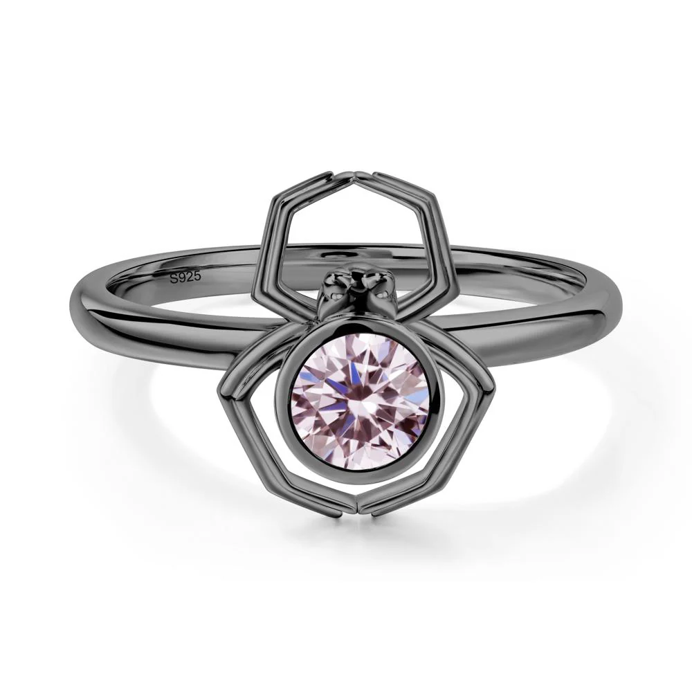 Pink Cubic Zirconia Bezel Set Spider Ring