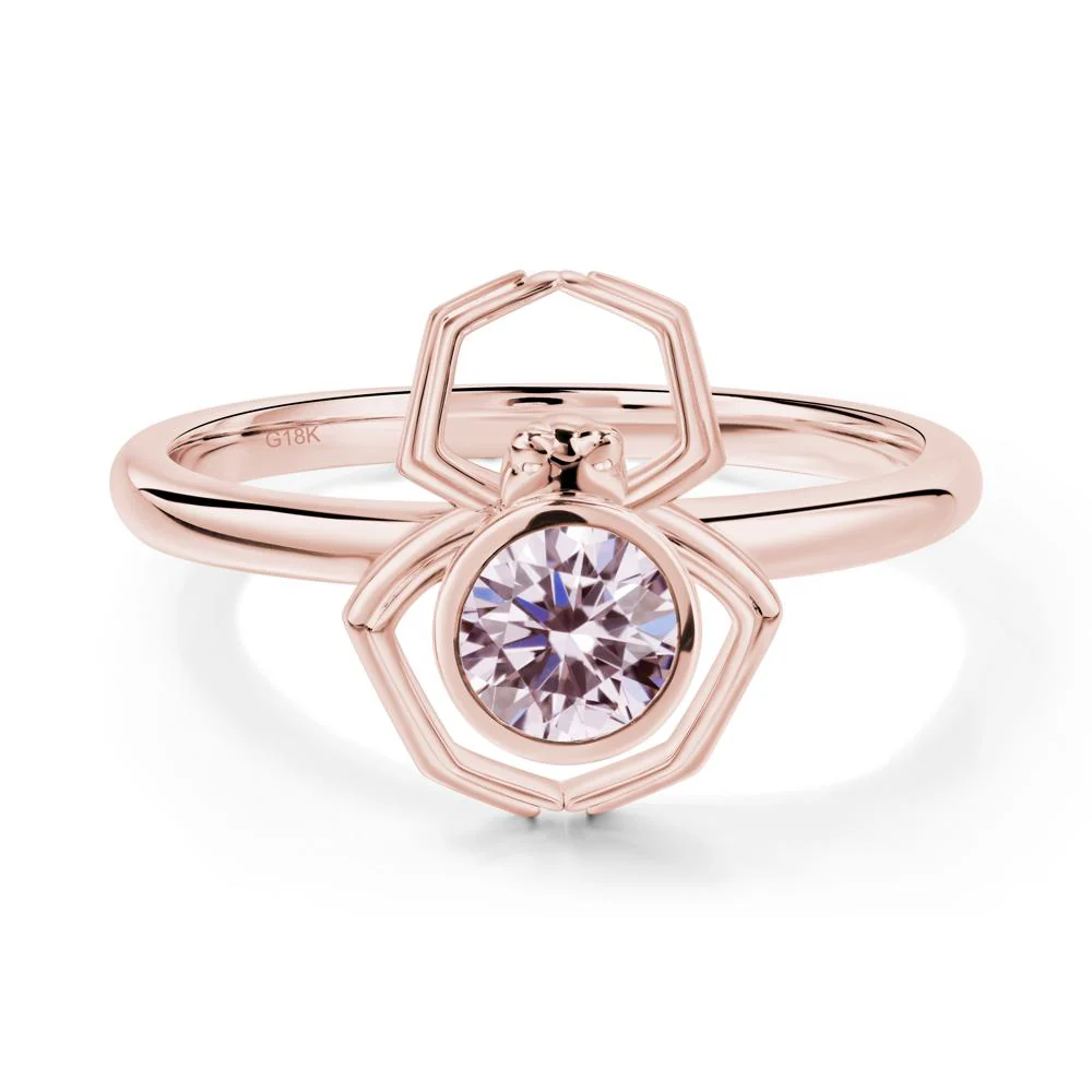 Pink Cubic Zirconia Bezel Set Spider Ring - Image 6
