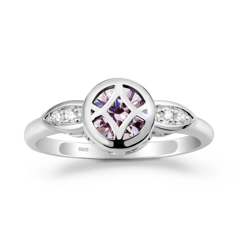Pink Cubic Zirconia Celtic Knot Ring