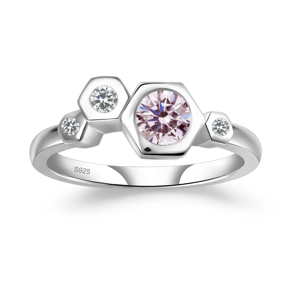 Pink Cubic Zirconia Constellation Engagement Ring