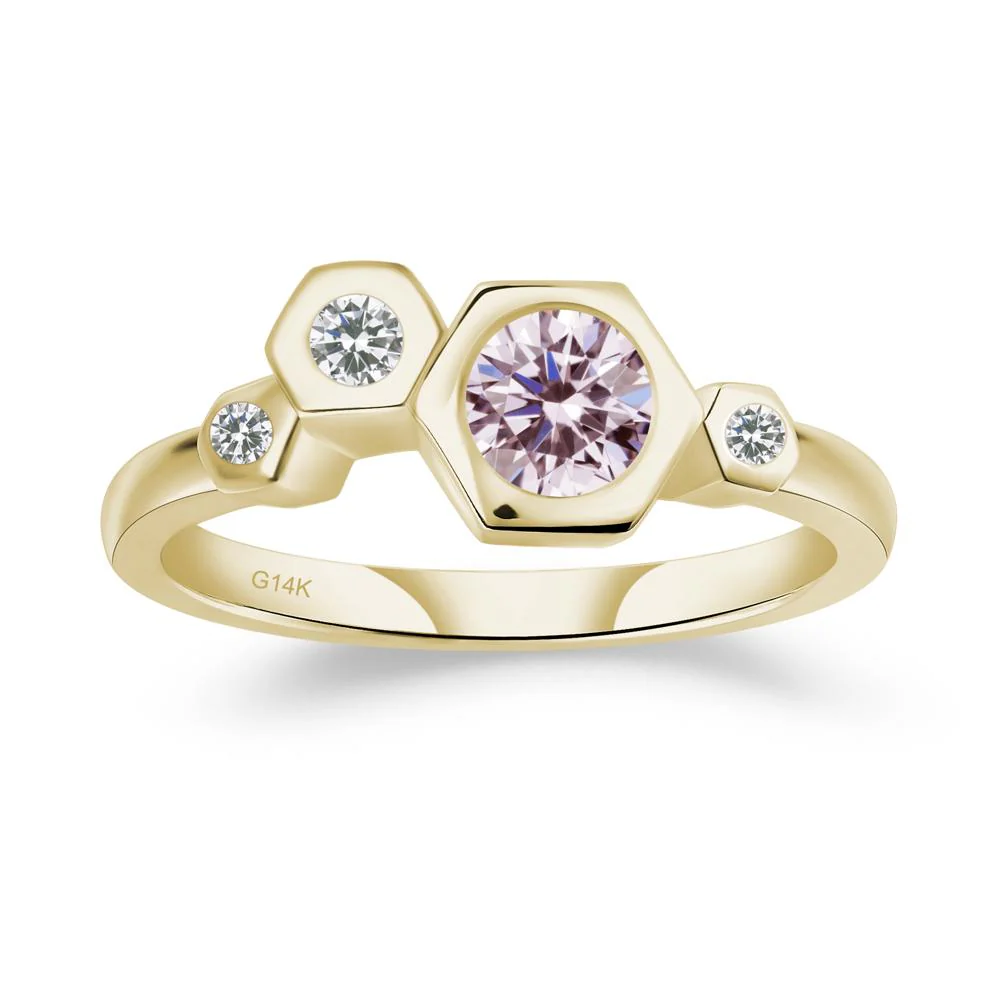 Pink Cubic Zirconia Constellation Engagement Ring - Image 4