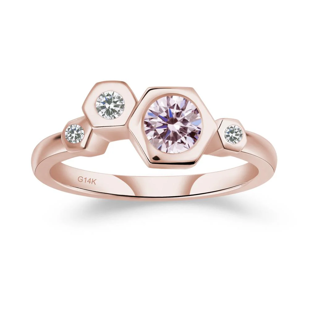 Pink Cubic Zirconia Constellation Engagement Ring - Image 5