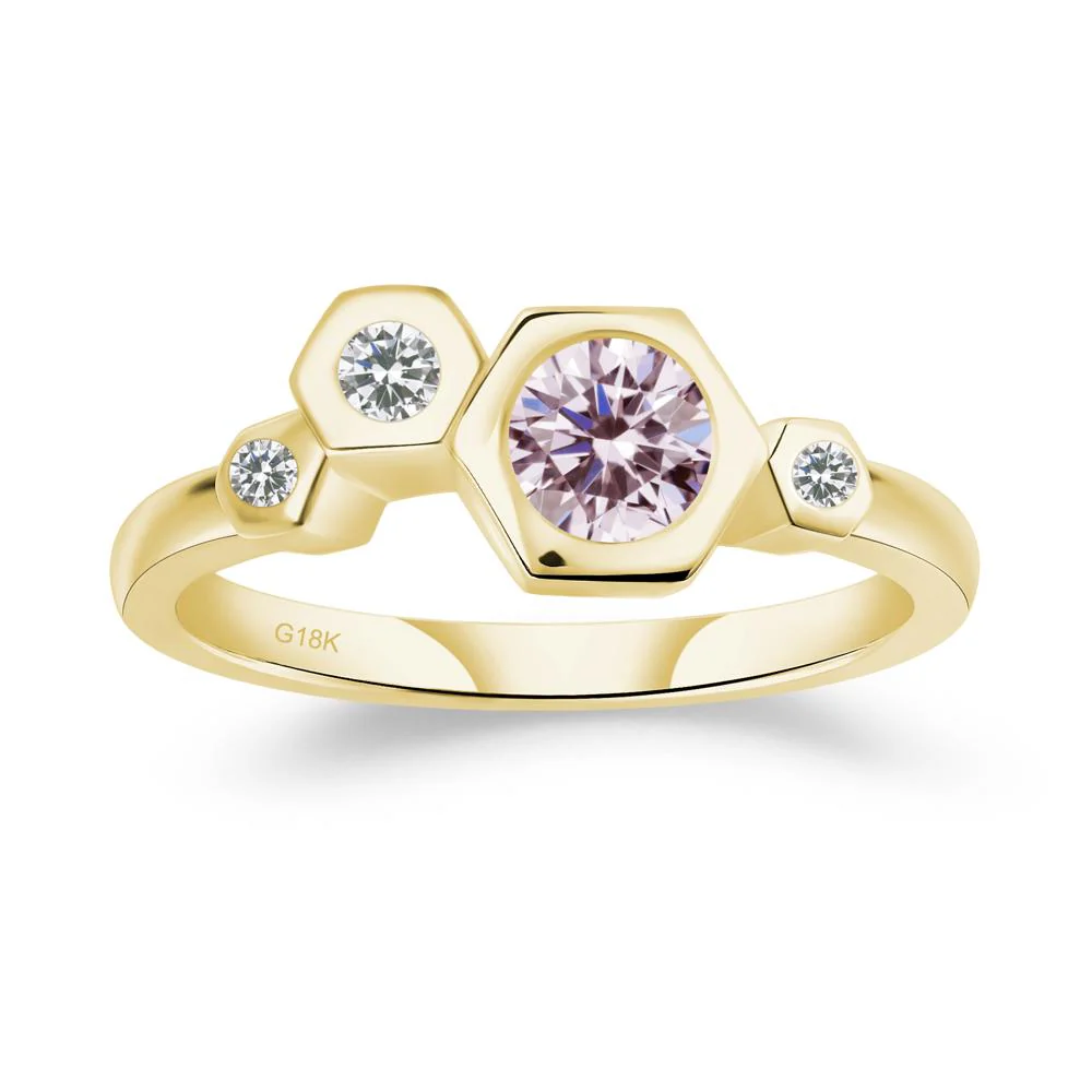Pink Cubic Zirconia Constellation Engagement Ring - Image 7