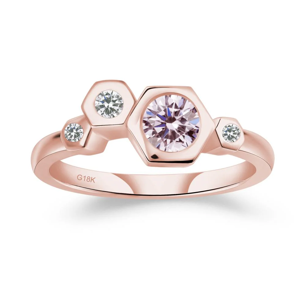 Pink Cubic Zirconia Constellation Engagement Ring - Image 8
