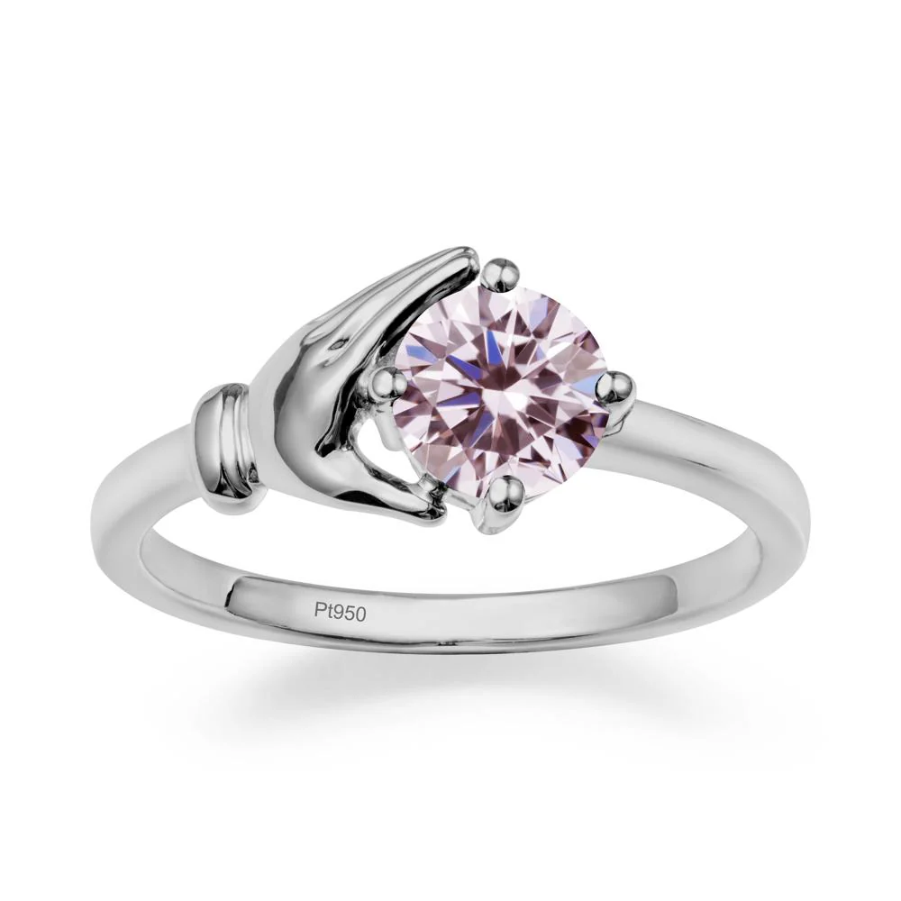 Pink Cubic Zirconia Hand Shaped Ring - Image 8
