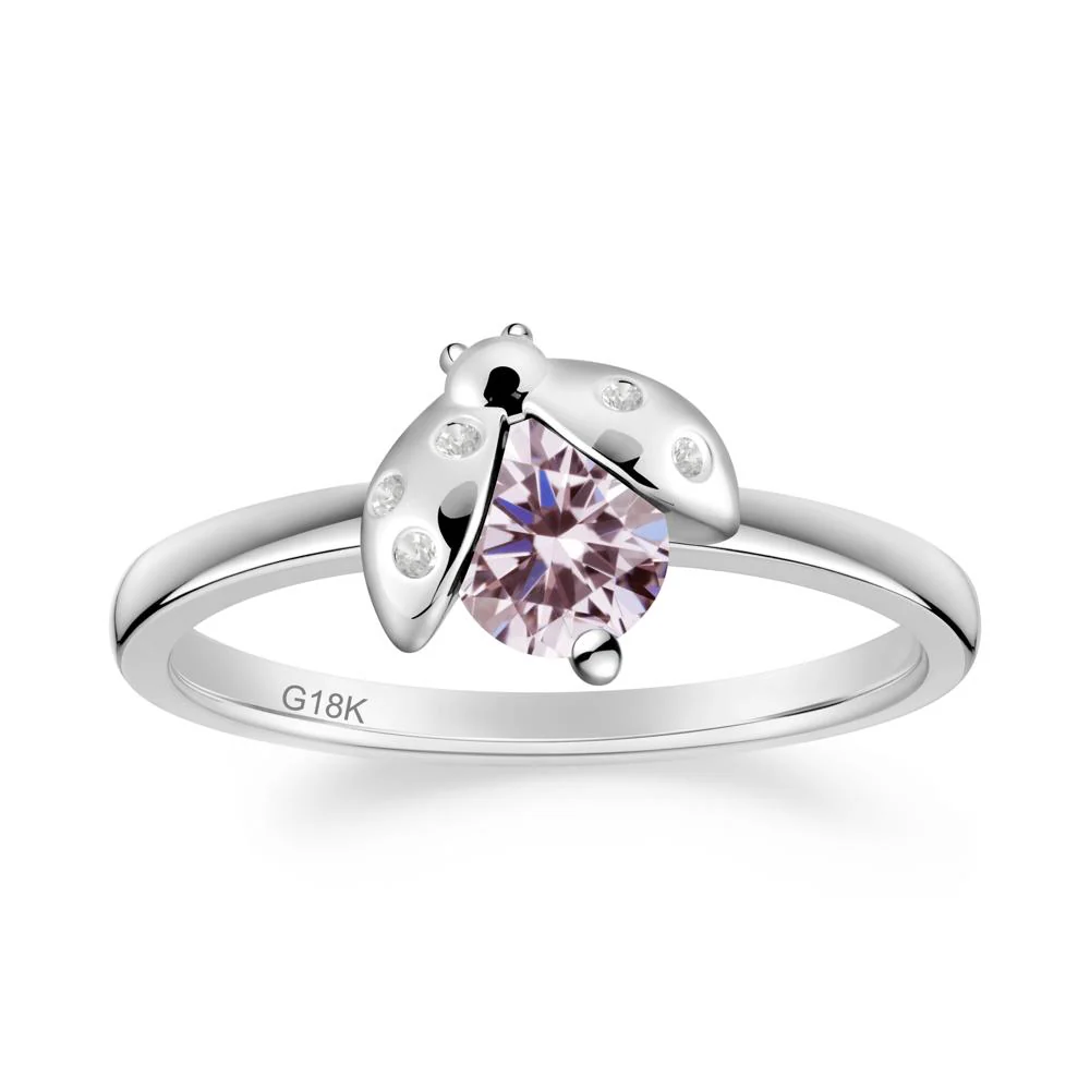 Pink Cubic Zirconia Ladybug Ring - Image 5