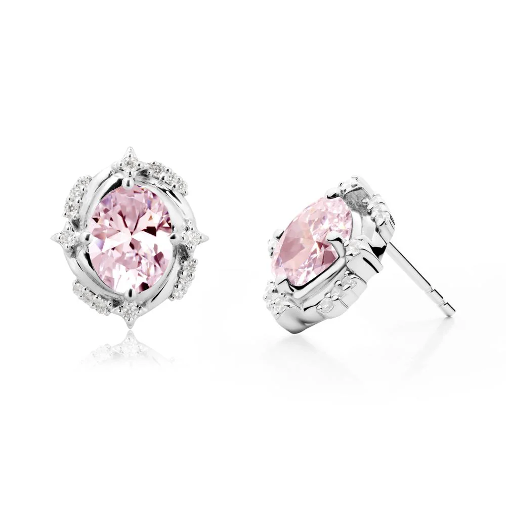 Pink Cubic Zirconia Shooting Star Stud Earrings