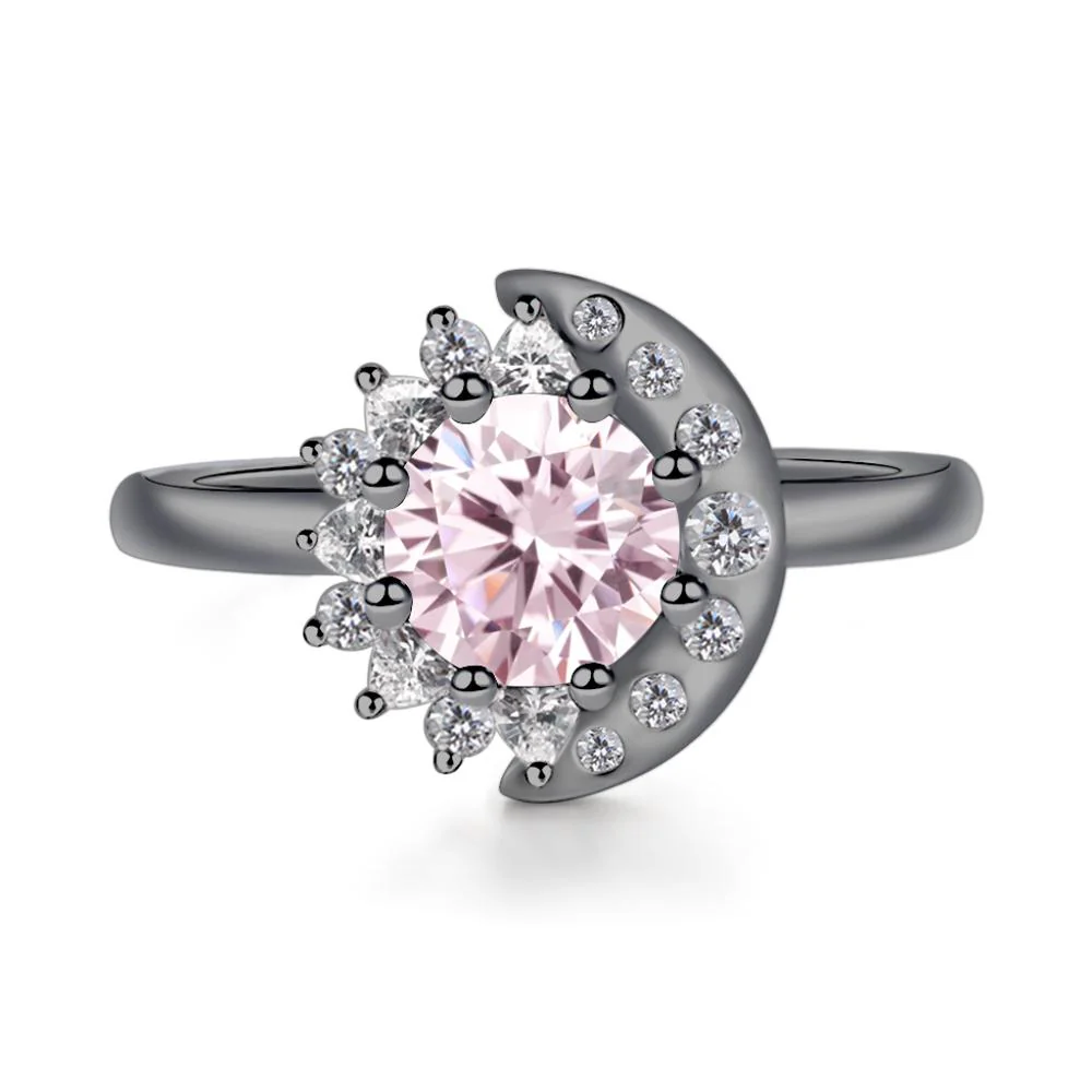 Pink Cubic Zirconia Sun and Moon Ring - Image 7