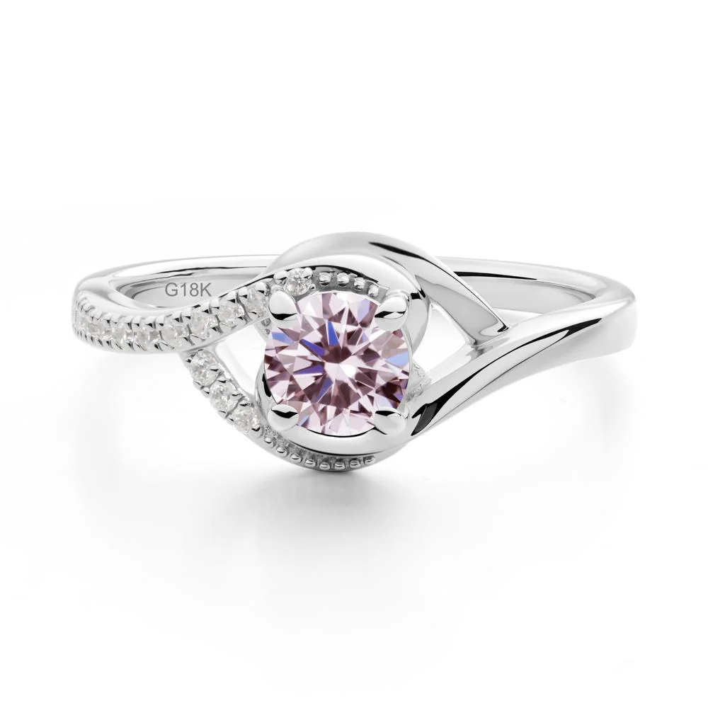 Pink Cubic Zirconia Swirl Bypass Ring - Image 8