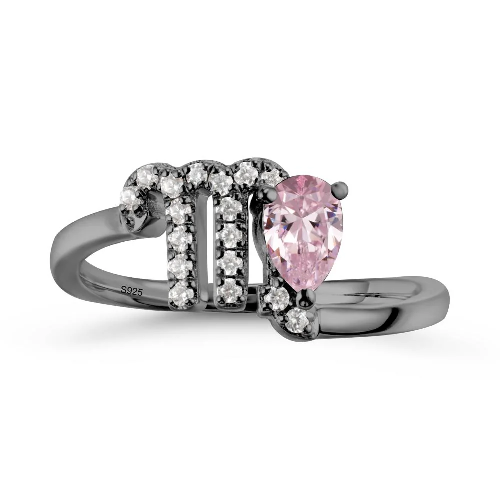 Pink Cubic Zirconia Virgo Zodiac Wraparound Ring - Image 7