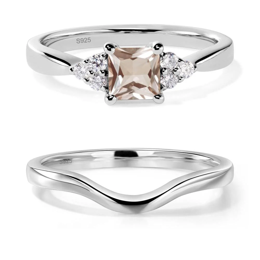 Princess Cut Morganite Petite Ring - Image 27
