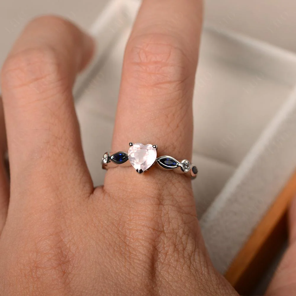 Heart Rose Quartz Ring - Image 13