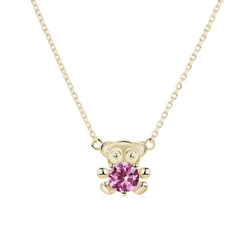 Pink Sapphire Bear Necklace - Image 9