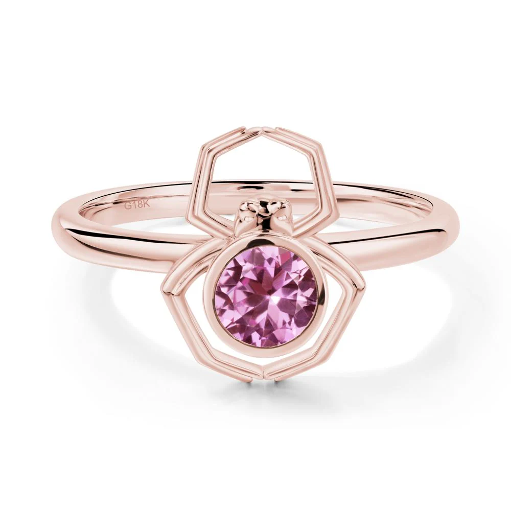 Pink Sapphire Bezel Set Spider Ring - Image 8