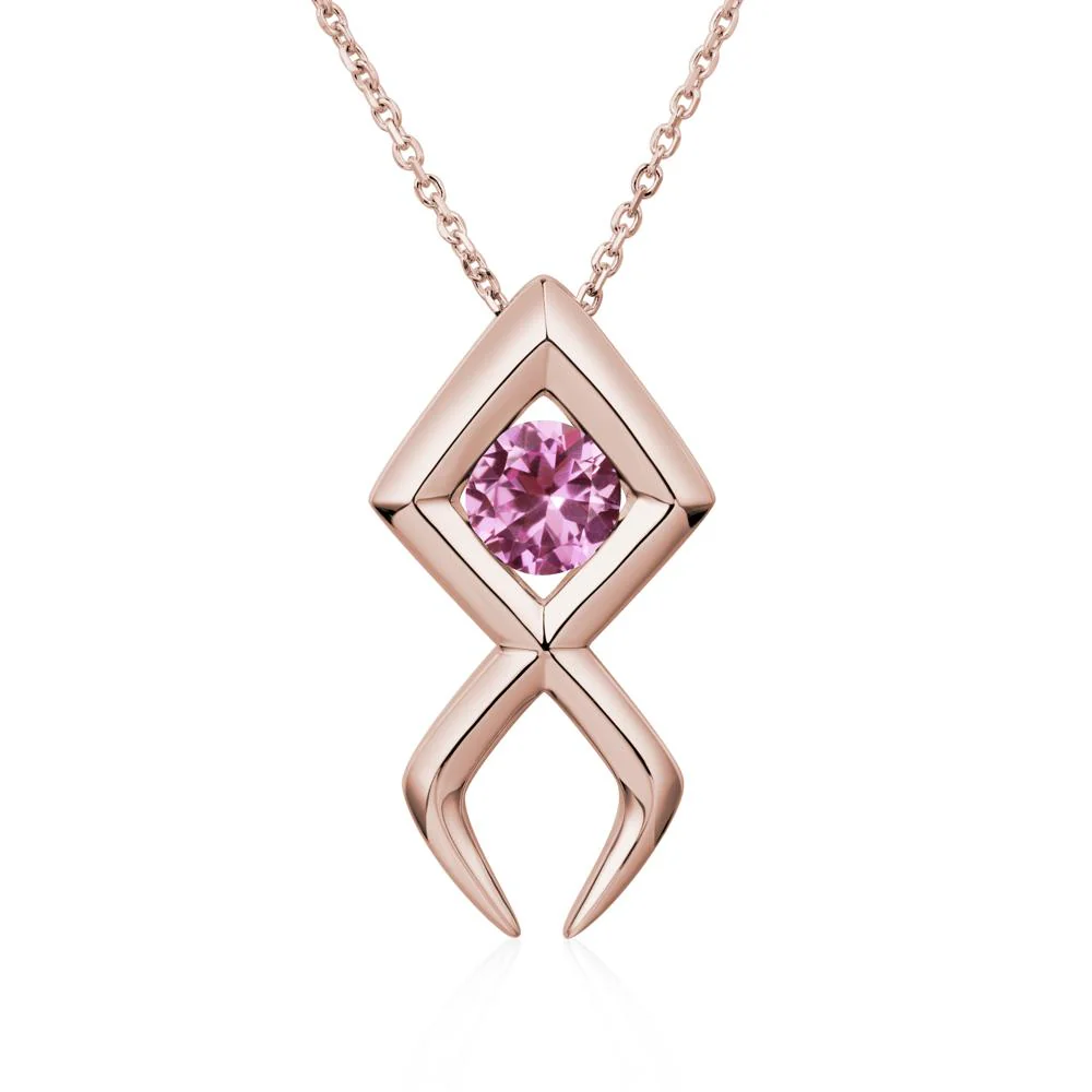 Jesus Fish Pink Sapphire Necklace - Image 5