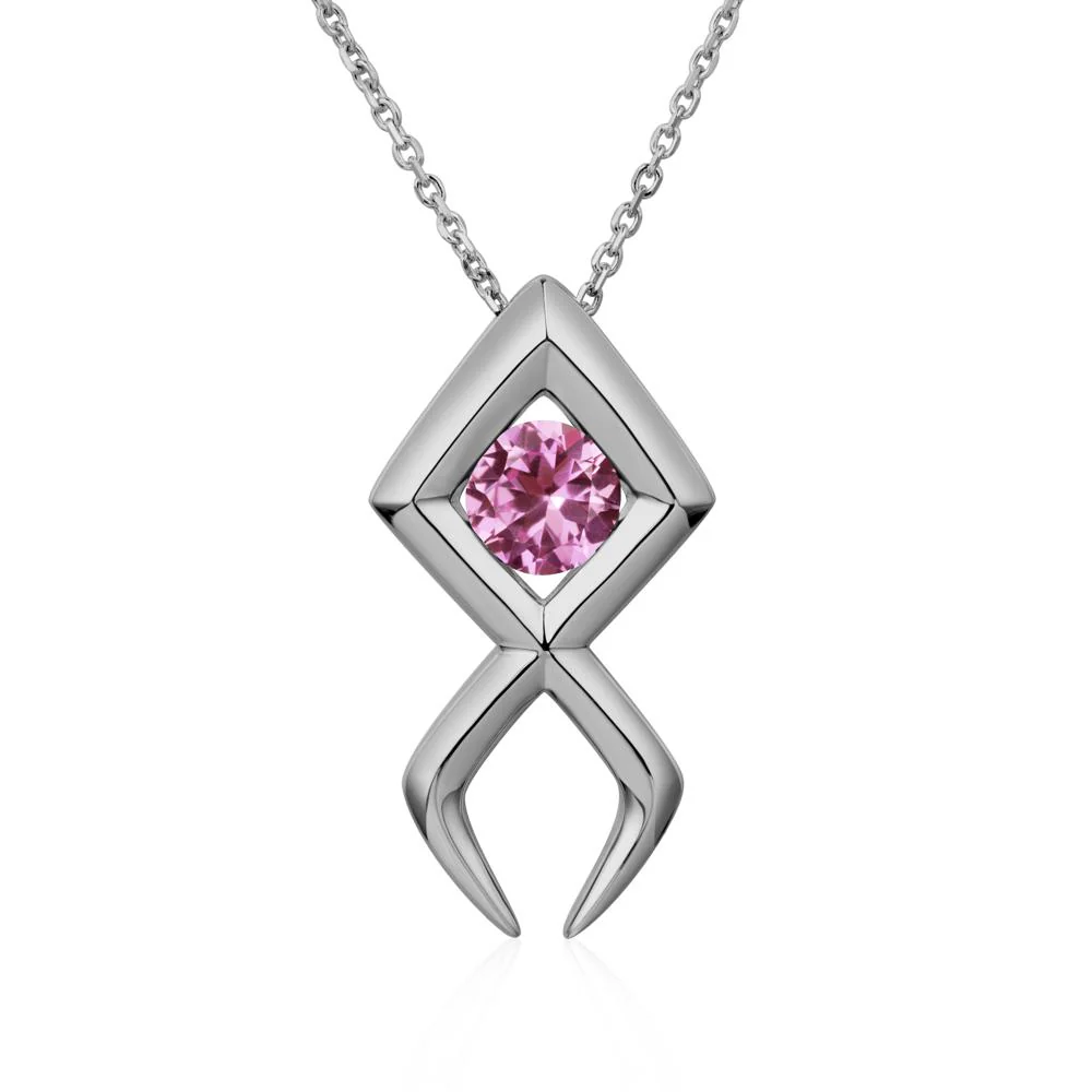 Jesus Fish Pink Sapphire Necklace - Image 6