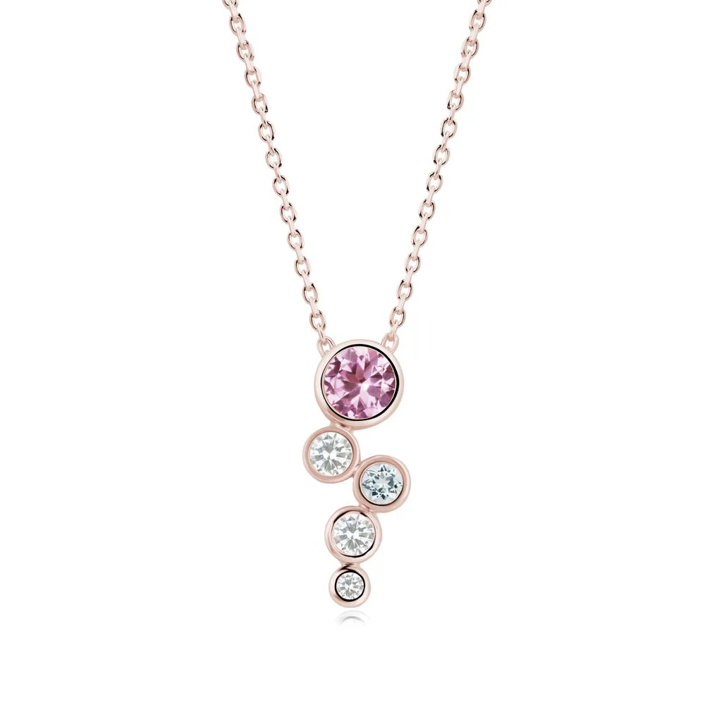 Pink Sapphire Graduated Drop Pendant - Image 8