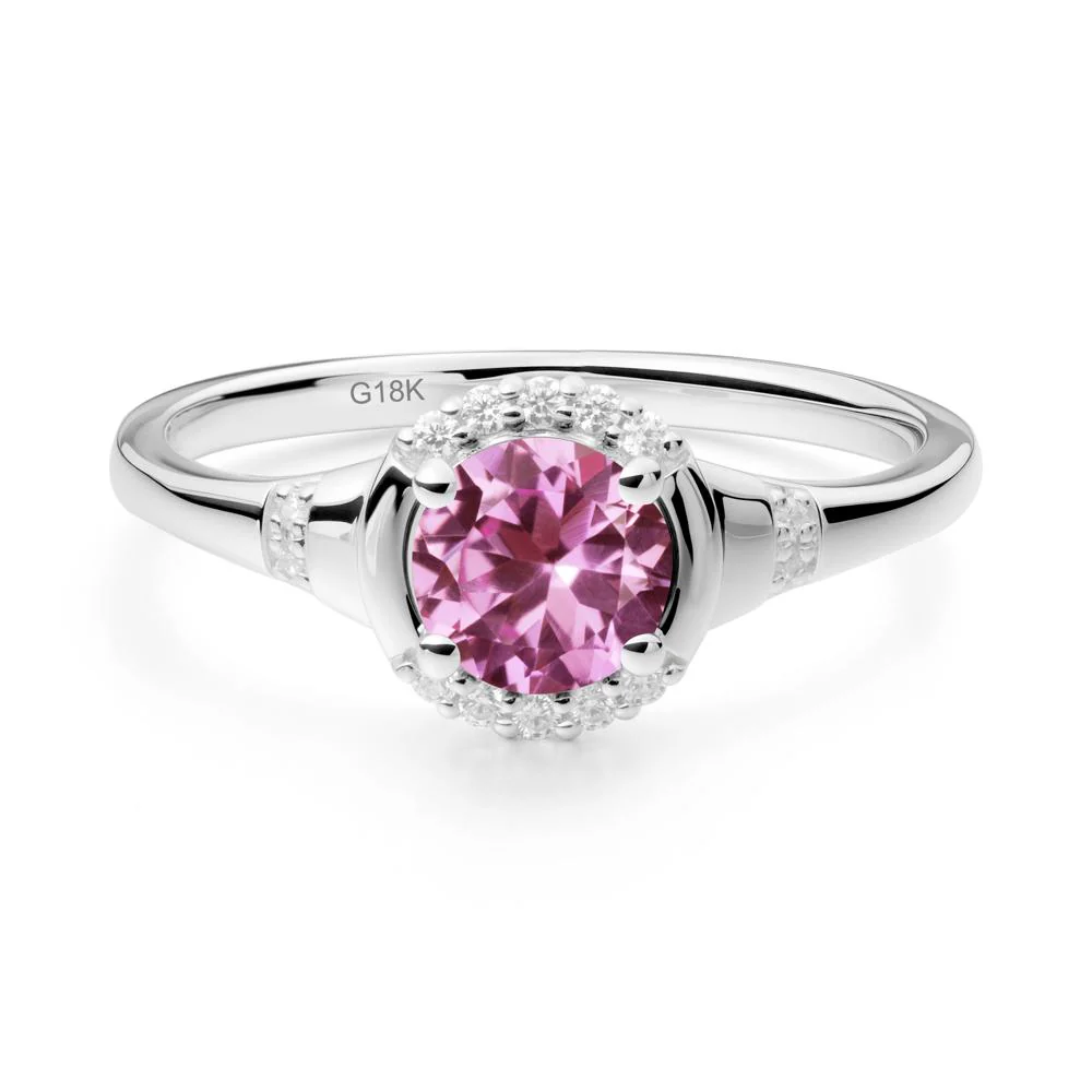 Pink Sapphire Halo Statement Ring - Image 4